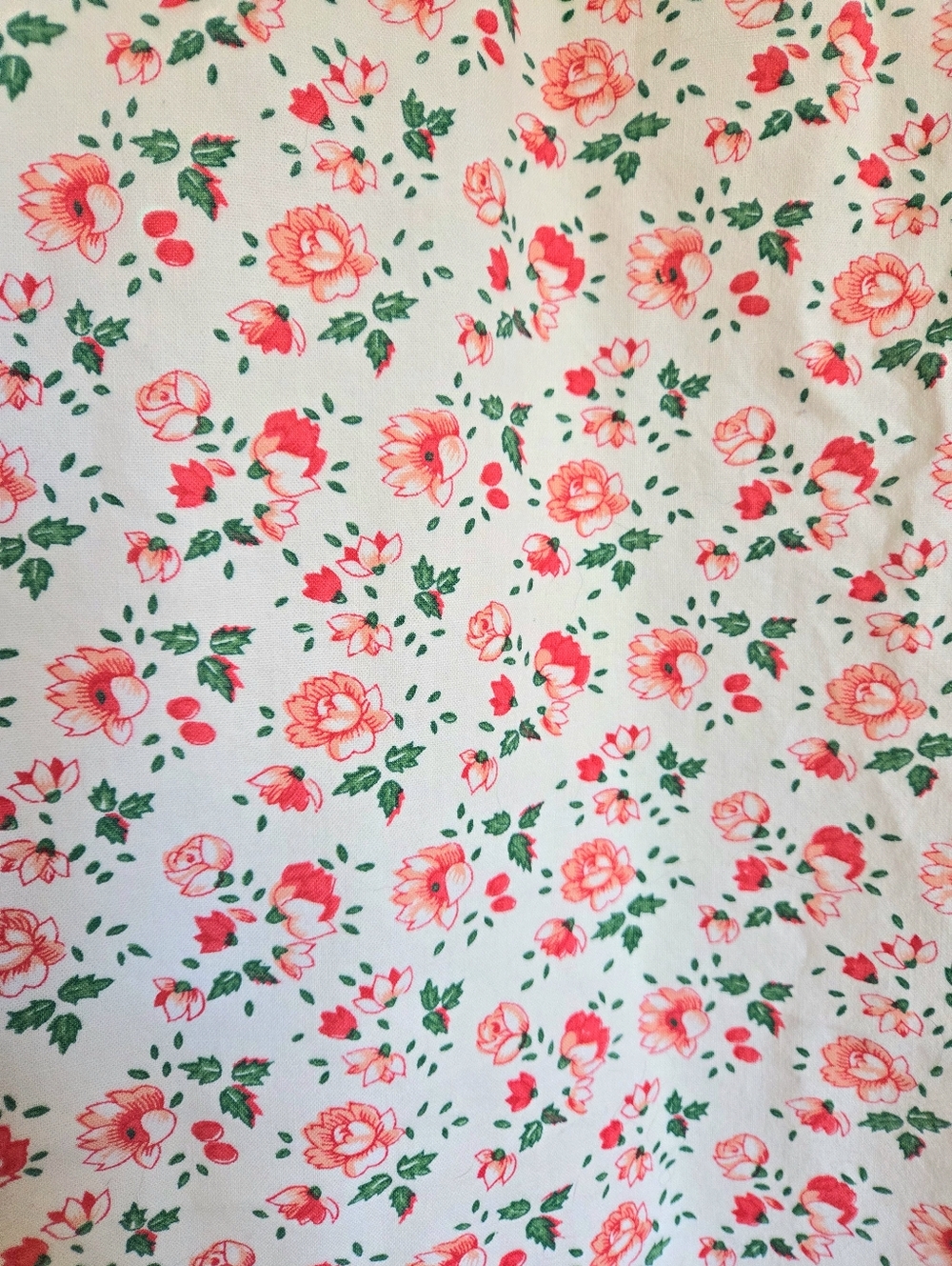 Vtg April Cornell Tablecloth JULY Floral Polkadot 48 X 56" Cotton Cottagecore - Picture 4 of 8